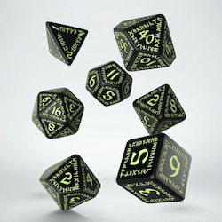Q Workshop Runic Dice Set Dice Black & White (G...