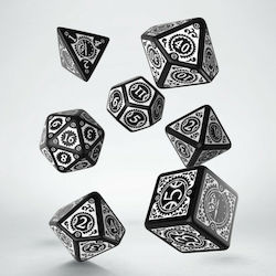 Q Workshop Steampunk: Clockwork Dice Set Dice Black & White SSTC05