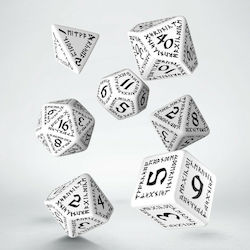 Q Workshop Runic Dice Set Dice White & Black