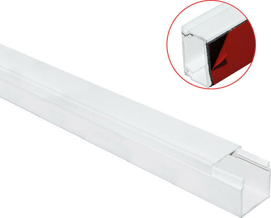 Aca Kabelkanal mit Aufkleber aus Kunststoff 15x10mm mit Abdeckung Weiß Set 5Stück 2m