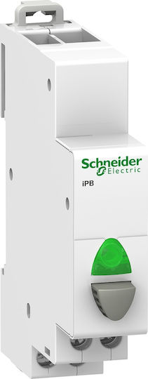 Schneider Electric Acti9 iPB 1-Pole Button Panel Push Button Switch Μπουτόν Ράγας με Πράσινη Ενδεικτική Λυχνία