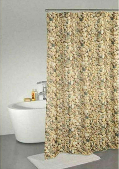 Dimitracas Pebbles Κουρτίνα Μπάνιου Υφασμάτινη 180x200 cm
