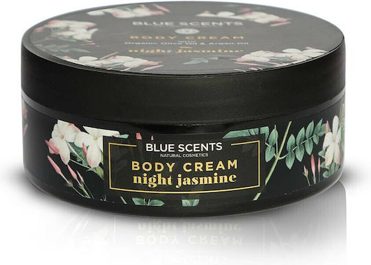Blue Scents Night Jasmine Moisturizing & Anti-Aging Body Cream with Shea Butter & Aloe Vera & Jasmine Perfume for All Skin Types 210ml