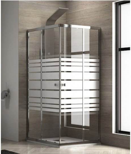 Karag New Flora 100 Καμπίνα Ντουζιέρας με Συρόμενη Πόρτα 70x70x180cm Serigrafato Karag New Flora 100 Καμπίνα Ντουζιέρας με Συρόμενη Πόρτα 70x70x180cm Serigrafato