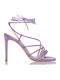 Sante Fabric Women's Sandals with Thin High Heel In Purple Colour