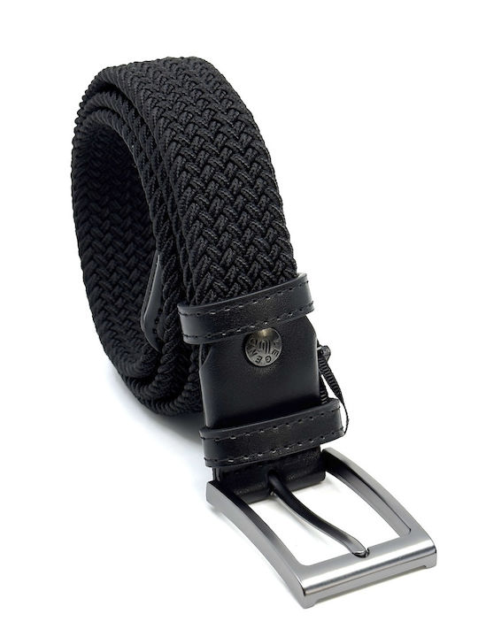 Legend Accessories LGD-18 Elastic Men's Belt Fabric Knitted Black/Silver LGD-18/ΜΑΥΡΟ Legend Accessories LGD-18 Elastic Men's Belt Fabric Knitted Black/Silver LGD-18/ΜΑΥΡΟ