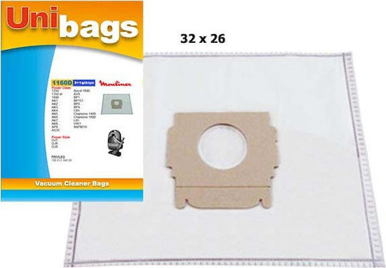 Unibags 1160 Vacuum Cleaner Bags 5pcs Compatible with Moulinex Vacuum Cleaners