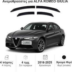 Heko Комплект Автомобилни Ветробрани Отпред И Отзад Тъмно Фиме За Alfa Romeo Джулия 4 Бройки 10116
