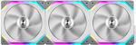 Lian Li UNI Fan SL120 Case Fan με RGB Φωτισμό και Σύνδεση 3-Pin 3τμχ Λευκό