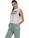 Body Action Women's Athletic Cotton Blouse Sleeveless White