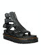 Olson Atlas Leather Women's Flat Sandals Gladiator Flatforms in Black Color
