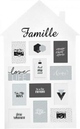 Wall-mounted Multi Picture Frame 12 Photos Plastic with White Frame
