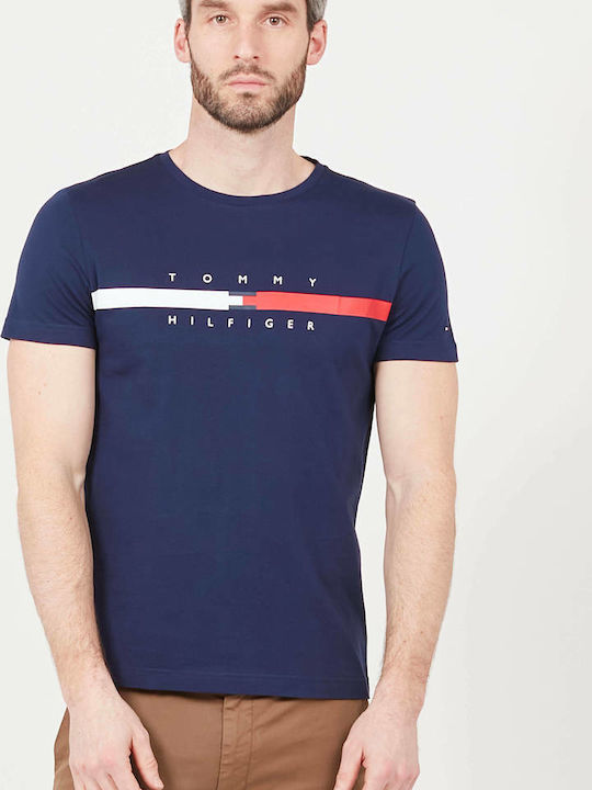 Tommy Hilfiger T-shirt Bărbătesc cu Mânecă Scurtă Albastru