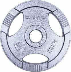 inSPORTline Scheibenset Olympischen Typs Metall 1 x 25kg Φ50mm mit Griffen