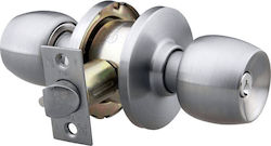 Yale Knob Lock Silver with Button & Key Hotel Use