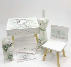 Elena Manakou Little Elephant Desk Set de Botez cu Temă Elefant 10buc