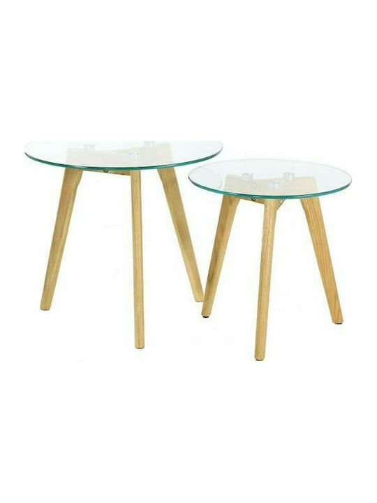 Side Table 2pcs L50xW50xH43.5cm. Beige