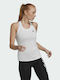 Adidas 3 Stripes Αμάνικη Γυναικεία Αθλητική Μπλούζα Λευκή