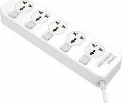 Ldnio 5-Outlet Power Strip with Surge Protection 2m White