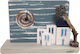 Kapadakis Wood Art Island State Tabletop Clock with Indicators Wooden Multicolour 1105