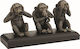 Three Wise Monkeys statue (Electrolysis of bronze Veronese 13cm x 26cm)