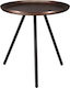 Round Side Table Caliper Metal Bronze Black L45xW45xH46cm.