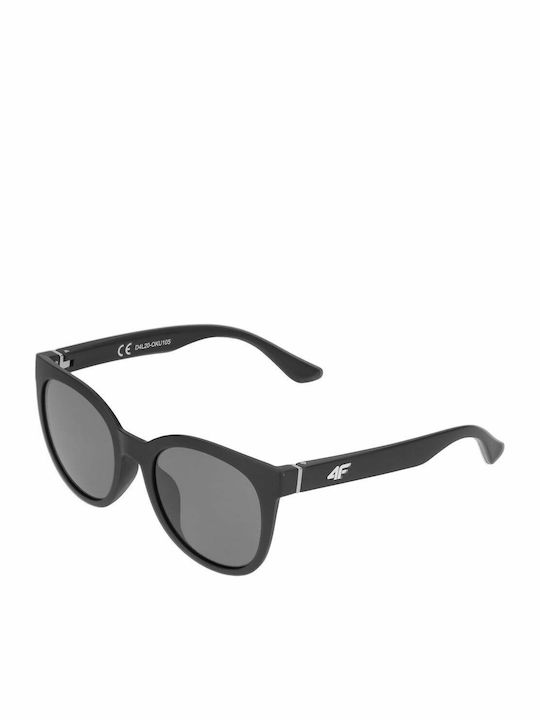 4F Unisex Sonnenbrille mit Schwarz Kunststoff Gestell und Schwarz Linse H4L21-OKU062-20S