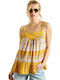 Superdry Damen Sommerliche Bluse mit Trägern Gelb
