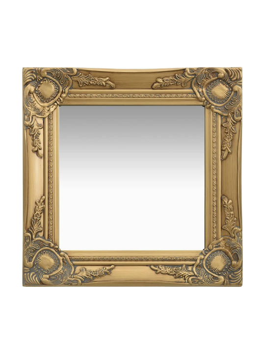 vidaXL Wall Mirror with Gold Wooden Frame 40x40cm 1pcs