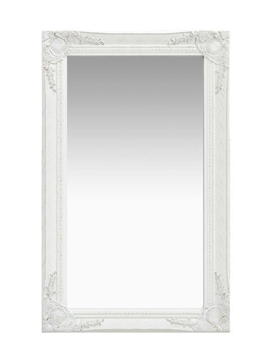 vidaXL Καθρέπτης Τοίχου με Λευκό Ξύλινο Πλαίσιο 80x50cm