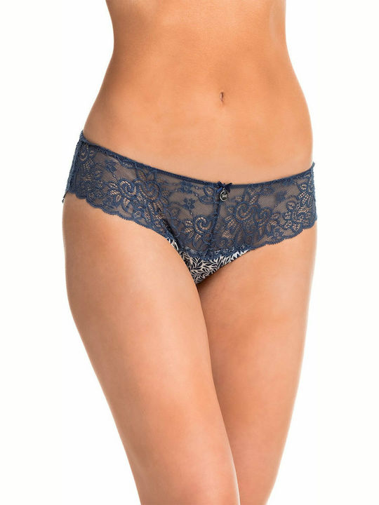 Cheeky Women's Slip with Lace Blue