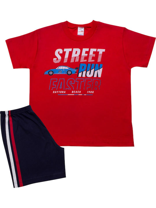 Minerva Kids' Pajamas Summer Red RUN FASTER
