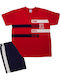 Minerva Kids' Pajamas Summer Red Team Tokyo 21
