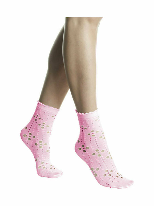 Miranda Women's Socks 40 Den Pink with Print