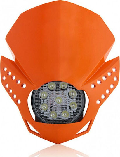 Acerbis Enduro Motorcycle Handlebar Mask with Lantern Led Orange 1pcs