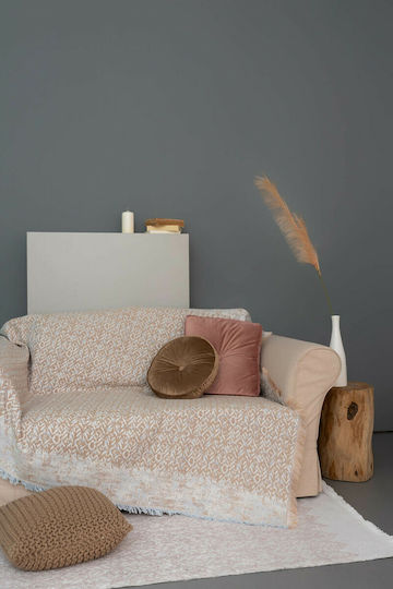 Palamaiki Armchair Throw Two Sides 180x180cm Beige