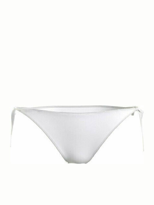 Calvin Klein Bikini Alunecare cu Șnururi Alb