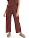 Only Women's High-waisted Fabric Trousers Burgundy