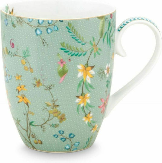 PiP Studio Jolie Flowers Mug from Porcelain Blue 350ml