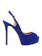 Mourtzi Peeptoe Pumps mit Stiletto-Absatz & Riemchen Blau