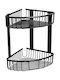 Karag Reti Corner Wall Mounted Bathroom Shelf Metallic with 2 Shelves 21x21x33cm Black