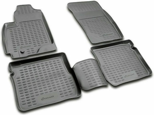 Novline Car Mats Set Front and Back 4 Pieces Raised Sides for Mazda BT-50 2006+ Black