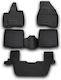 Novline Set Front and Back Car Mats 5 Pieces Raised Sides for Ford Explorer 2011-2014 Black