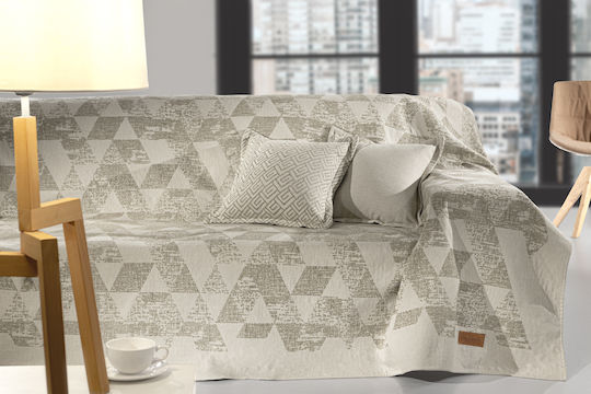 Guy Laroche Patch Zweisitzer-Sofa Überwurf Chenille 180x250cm Leinen