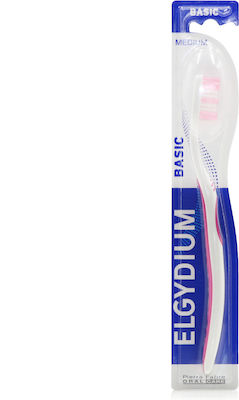 Elgydium Basic Manual Toothbrush Medium Pink 1pcs