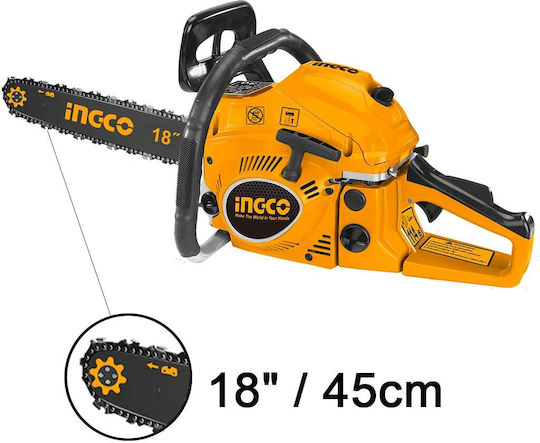 Ingco Fierăstrău pe benzină 5.5kg cu lamă 44.5cm