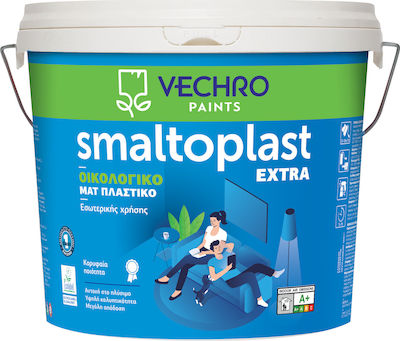 Vechro Smaltoplast Extra Πλαστικό Χρώμα Οικολογικό για Εσωτερική Χρήση Μαύρο 375ml