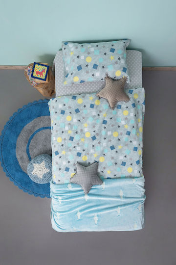 Palamaiki Trend TC929 Set de față de pernă pentru copii din bumbac 100% 50x75cm Albastre