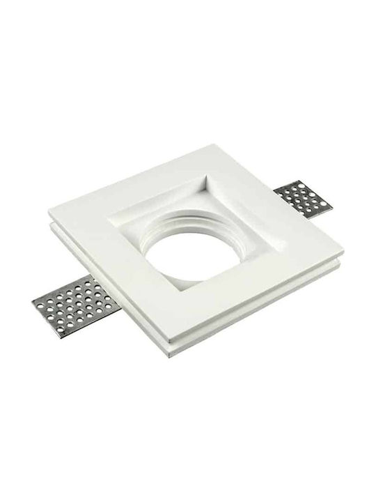 Universe Pătrat Tencuială Cadru pentru Spoturi GU10 Alb 10x10cm. 1buc
