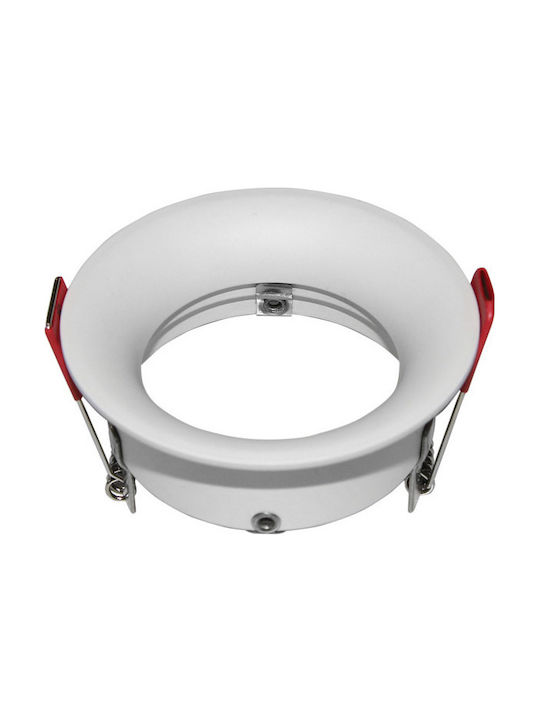 Adeleq Round Metallic Frame for Spot GU10 White 6.2x6.2cm.